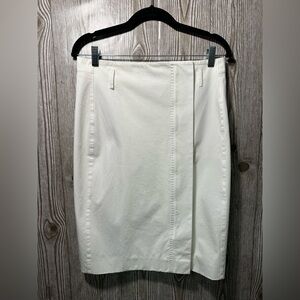 $698 MaxMara White Cotton Pencil Skirt Sz 6
